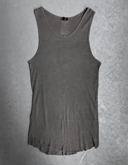 G.O.A Early 00s Distressed Cross Ribbed Cotton Tank Top