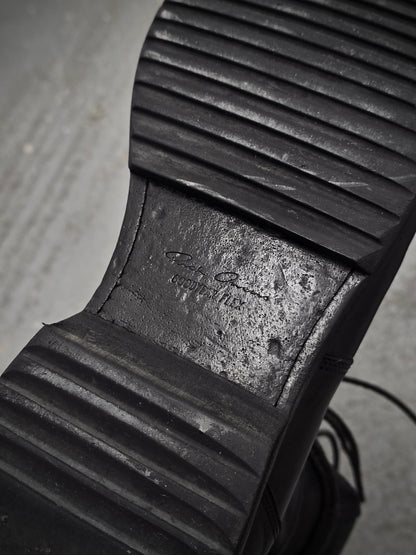 Rick Owens SS15 "FAUN" Goodyear Flex Calf Leather Side Zip Combat Boots