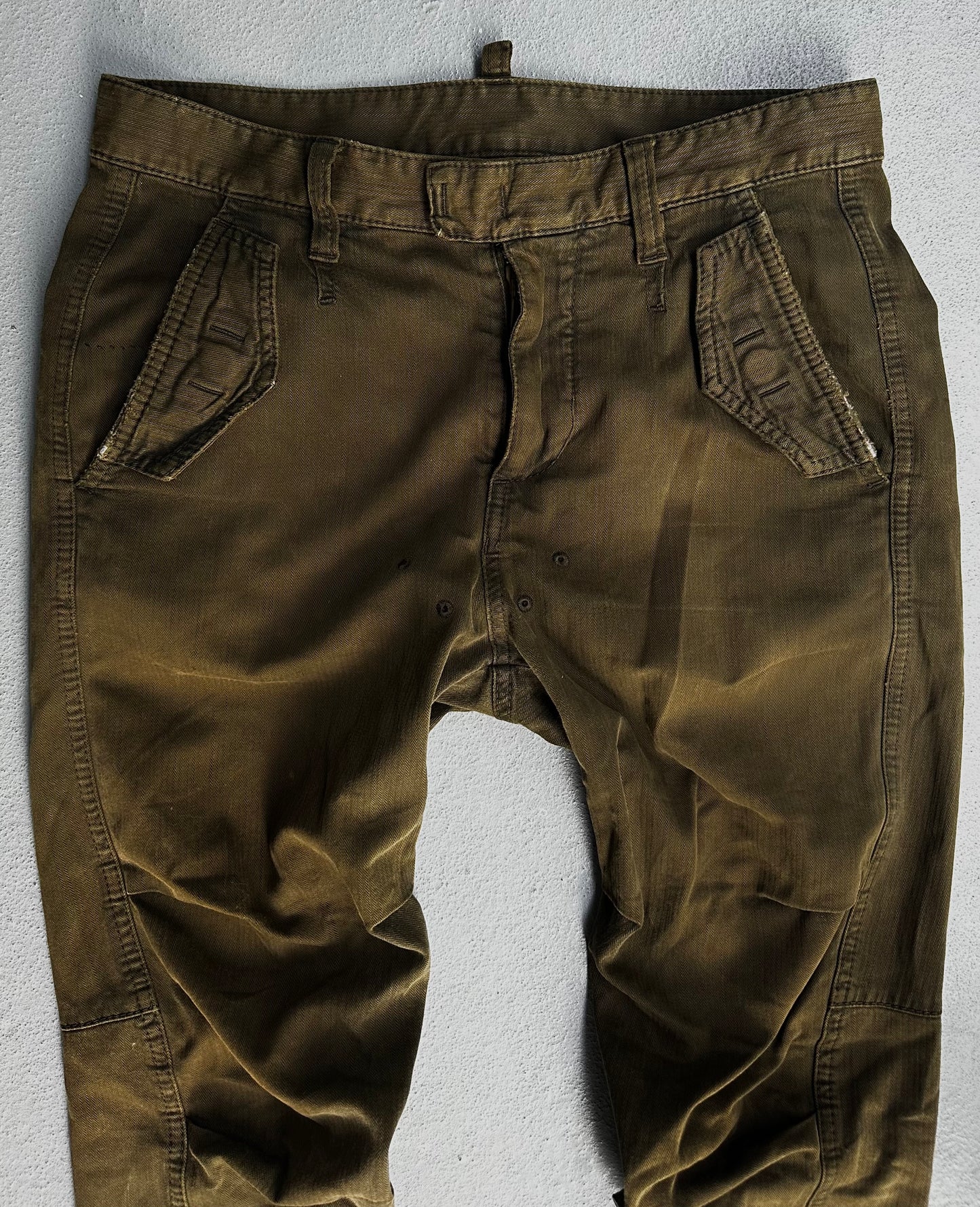 Dsquared2 Early 00s Khaki Articulate Knee Pants