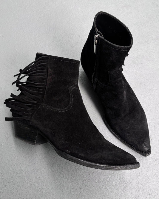 Saint Laurent Paris Western Tassels ‘Lukas’ Suede Boots