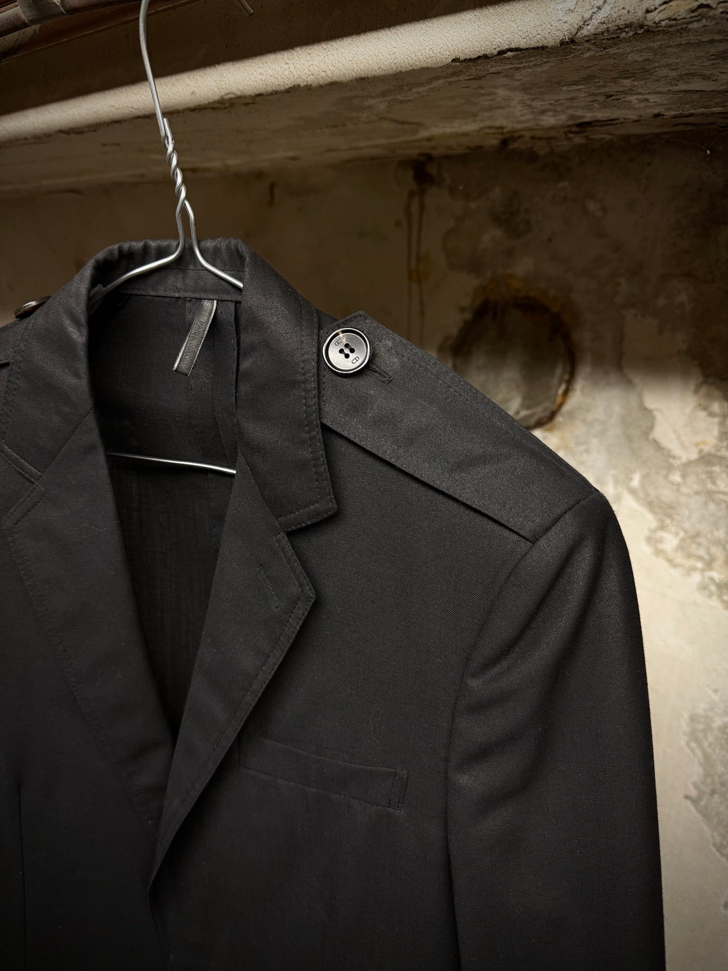 DIOR HOMME by Hedi Slimane SS07 "We Look Good Together" Metallic Two-Button Blazer detail | DRIEW GARMENTS