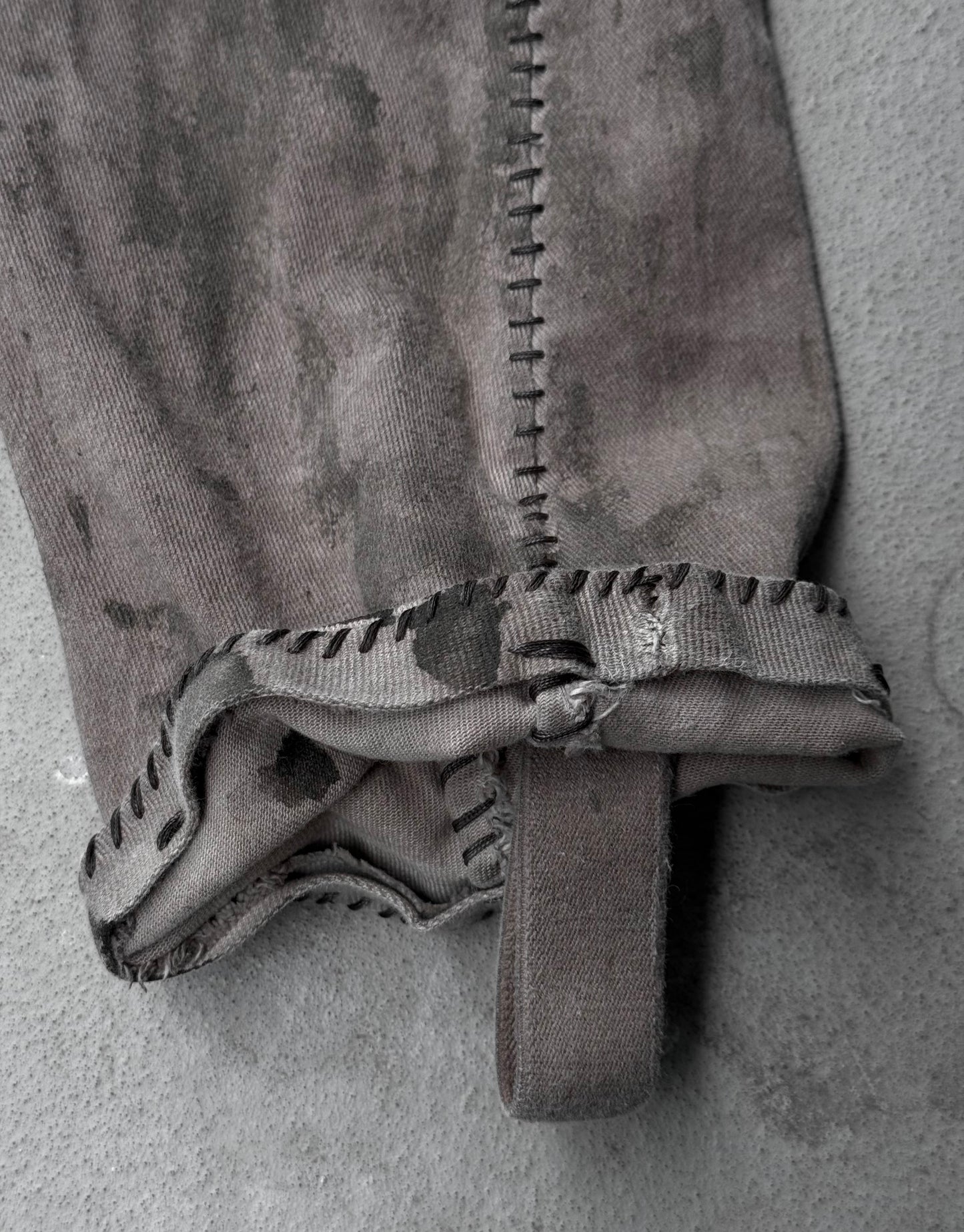 Boris Bidjan Saberi AW24 ‘P13-HS-TF F1939’ Dirty Light Carbon Nickel-pressed Hand Stitch Denim