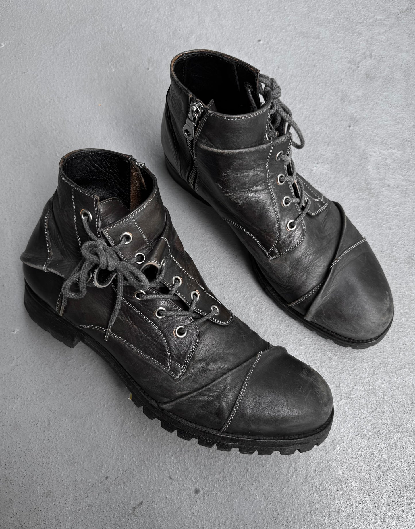 MiharaYasuhiro Post 2015’s Twisted Leather Hiking Derbies