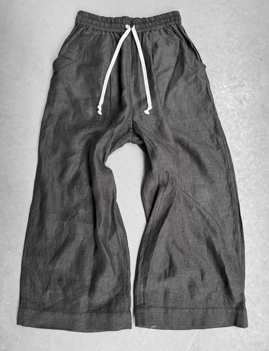 Jan-Jan Van Essche Grey O-Project Wide Leg Linen Pants