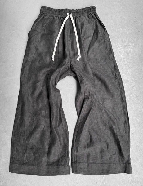 Jan-Jan Van Essche Grey Linen Wide Leg Pants | Size XS – DRIEW