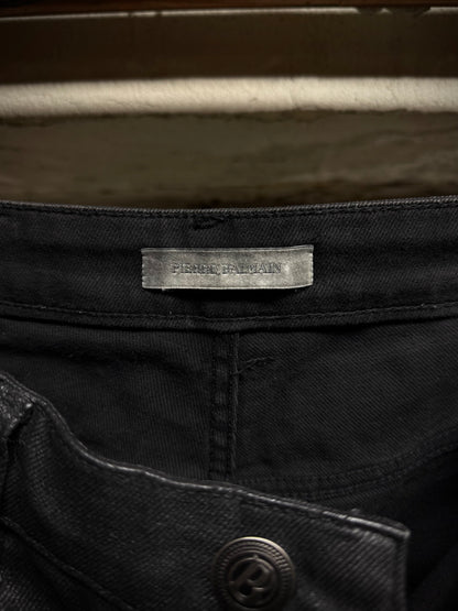 PIERRE BALMAIN 2010s Classic Waxed Biker Denim