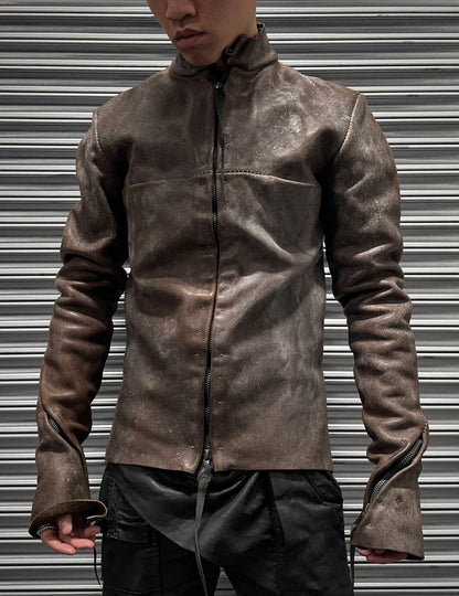 m.a+ by Maurizio Amadei ‘J224Z*’ Molded Horse Leather Rider Jacket