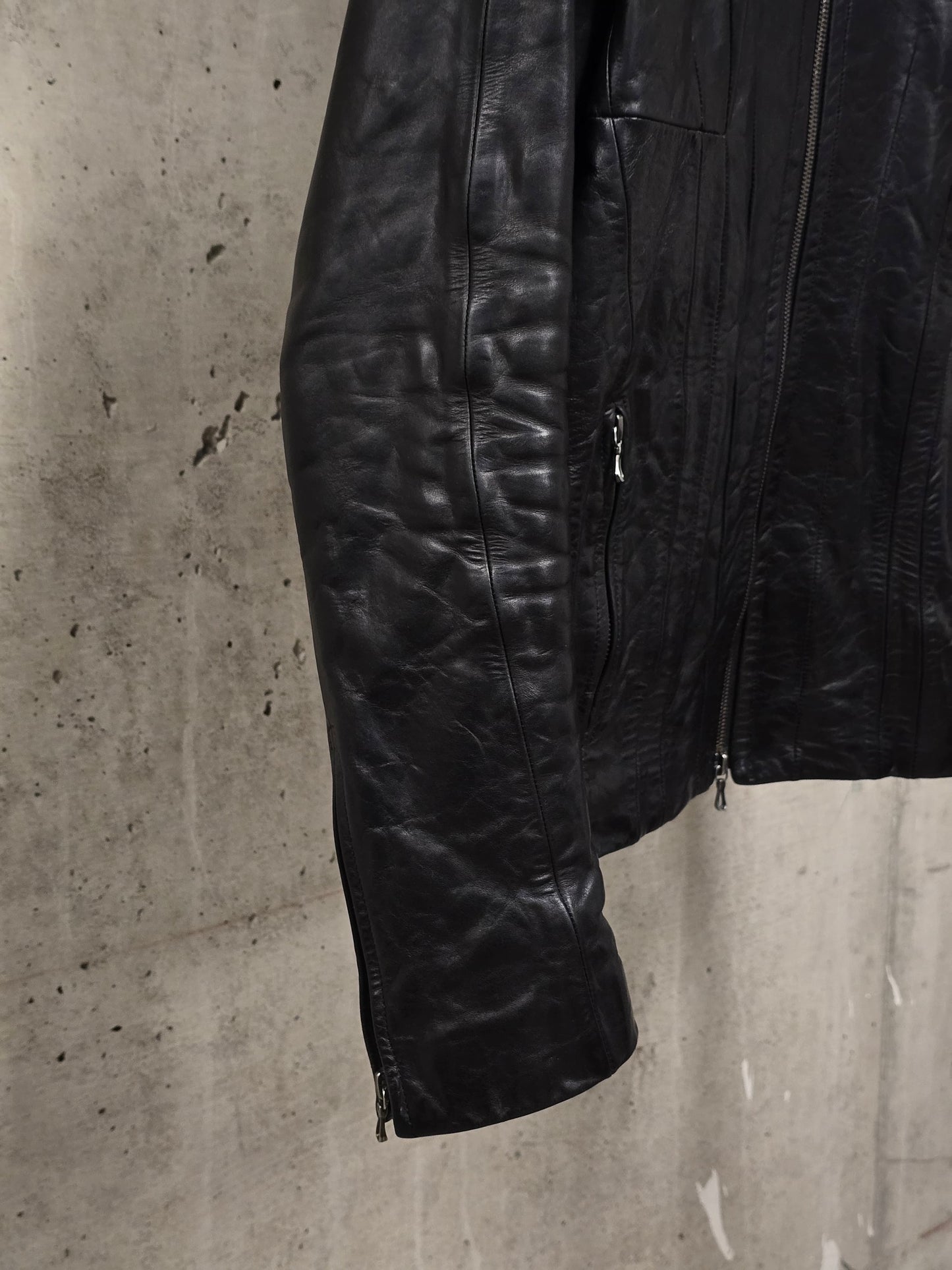 Julius_7 AW09 "7th Morning" Raglan Cow Leather Rider Jacket