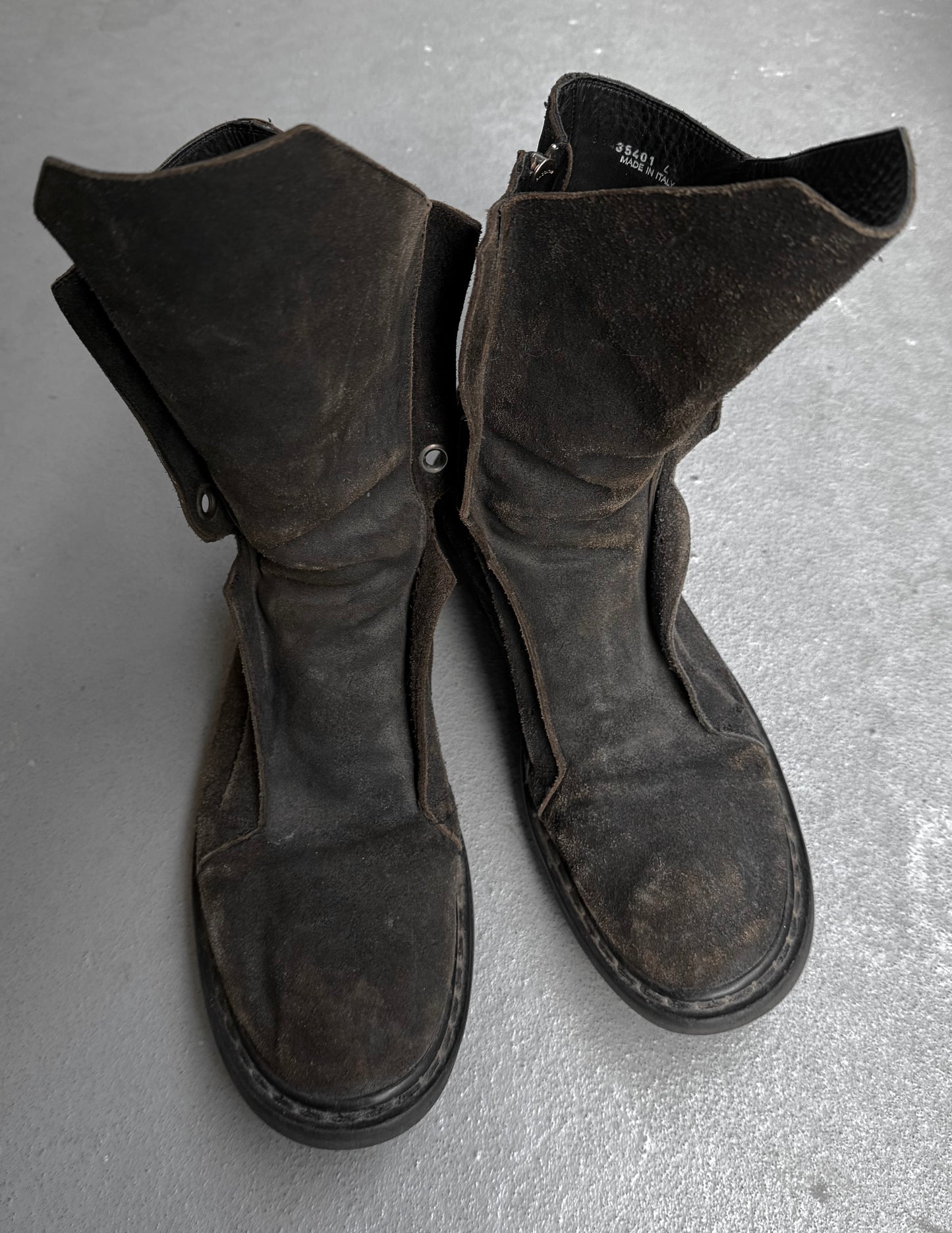 Rick Owens SS12 "NASKA" Laceless Brown Suede Hiking Boots