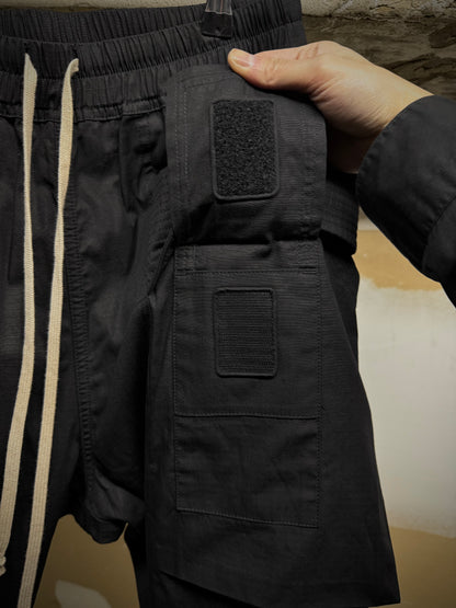 Rick Owens DRKSHDW SS19 "BABEL" Rip Stop Creatch Cargo Pants detail | DRIEW GARMENTS
