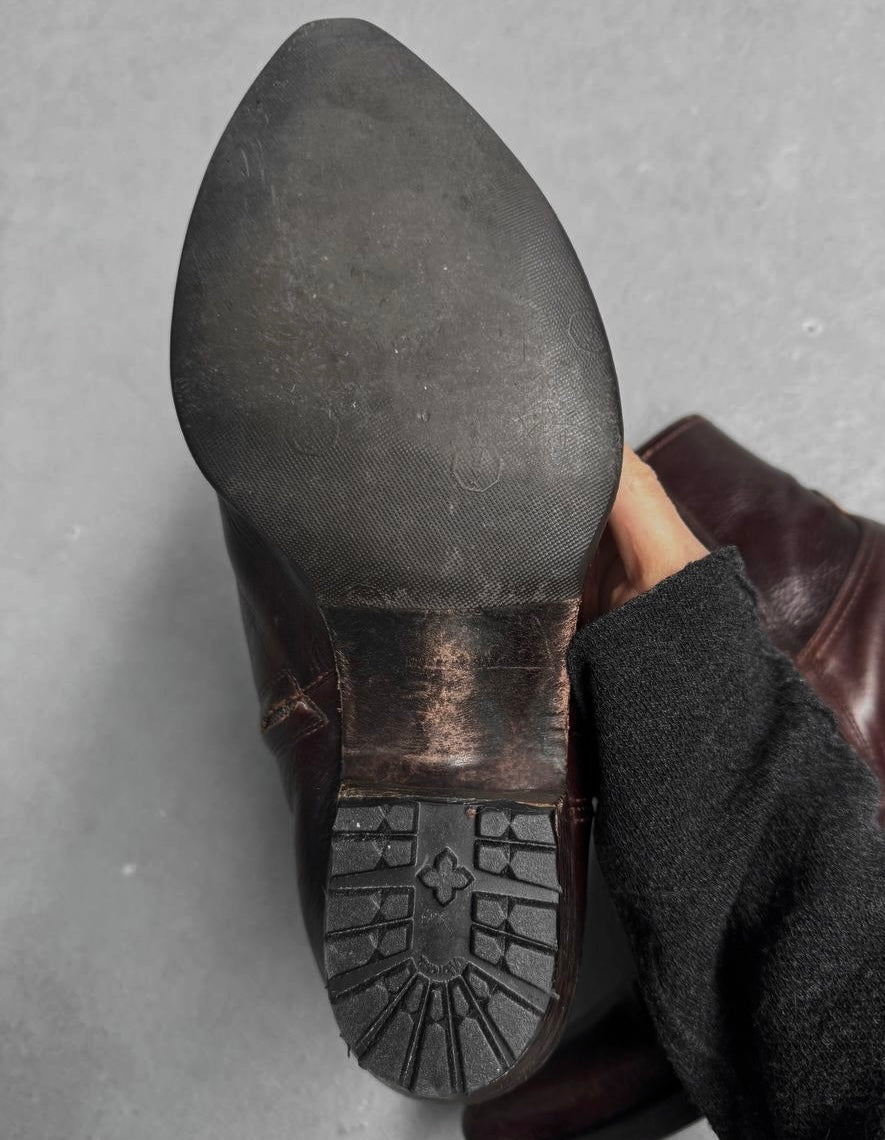 Saint Laurent Paris AW18 Military Brown 'Lukas' Western Boots