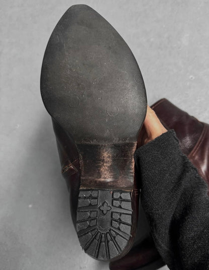 Saint Laurent Paris AW18 Military Brown 'Lukas' Western Boots