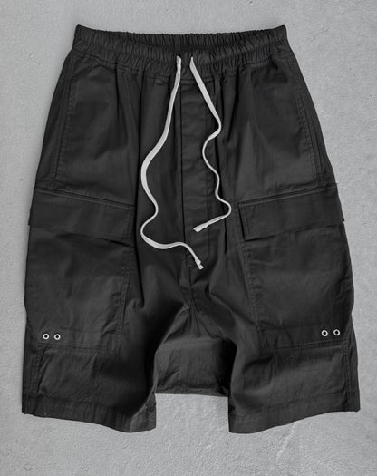 Rick Owens AW23 "LUXOR" Drop-crotch Cargo Pod Shorts