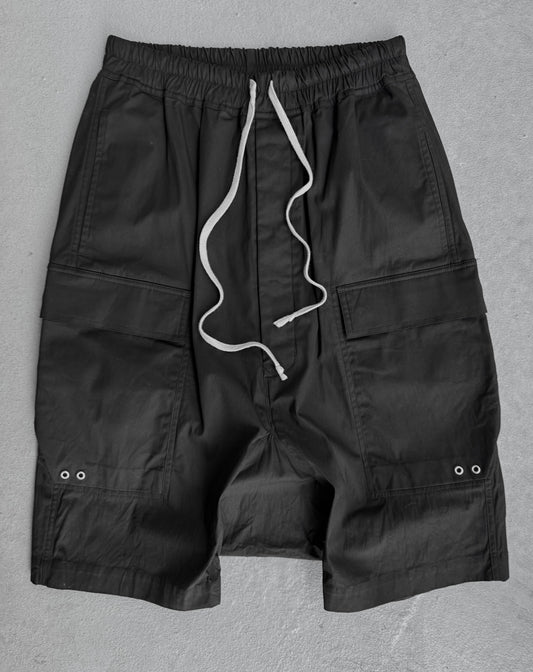 Rick Owens AW23 "LUXOR" Drop-crotch Cargo Pod Shorts