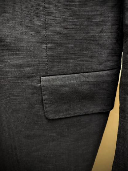 Carol Christian Poell SS06 'GM/2098 ORDER/109' Yellow Overlock Stitch Single Button Blazer detail | DRIEW GARMENTS