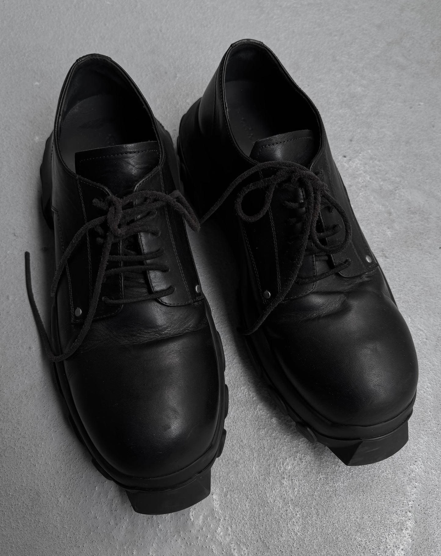 Rick Owens SS24 “LIDO” Bozo Tractor Leather Derbies
