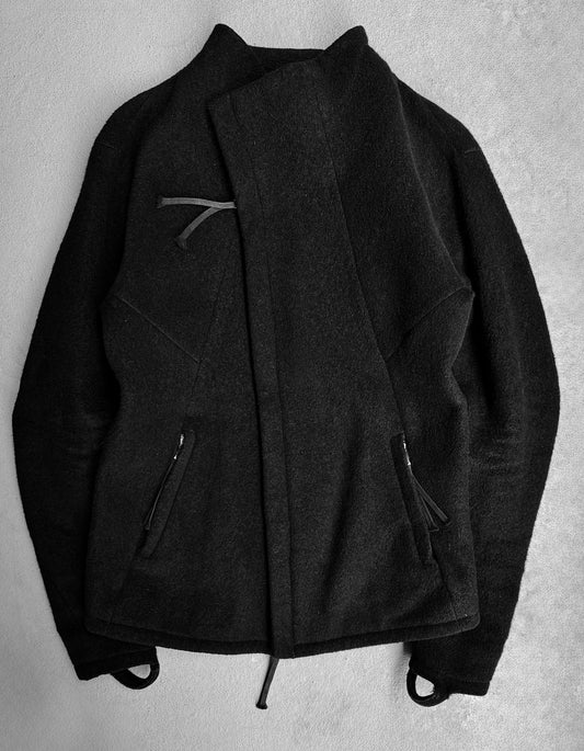 Boris Bidjan Saberi AW13-14 Asymmetrical Felted Wool Zip-up Jacket