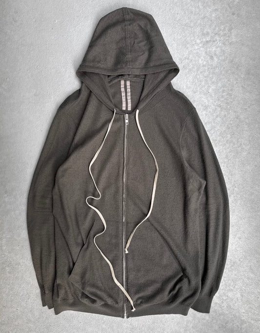 Rick Owens SS15 “FAUN” Dark Dust Cashmere Zip-up Hoodie