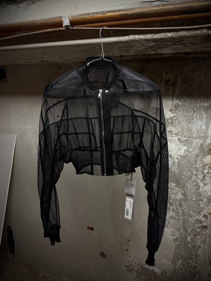 Rick Owens SS23 "EDFU" Silk-trimmed Sheer Collage Bomber Jacket | Archive Fashion Toronto