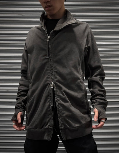 Boris Bidjan Saberi SS19 ‘ZIPPER1-FTO0003’ Dark Grey Resin-dyed Raglan Zip Jacket
