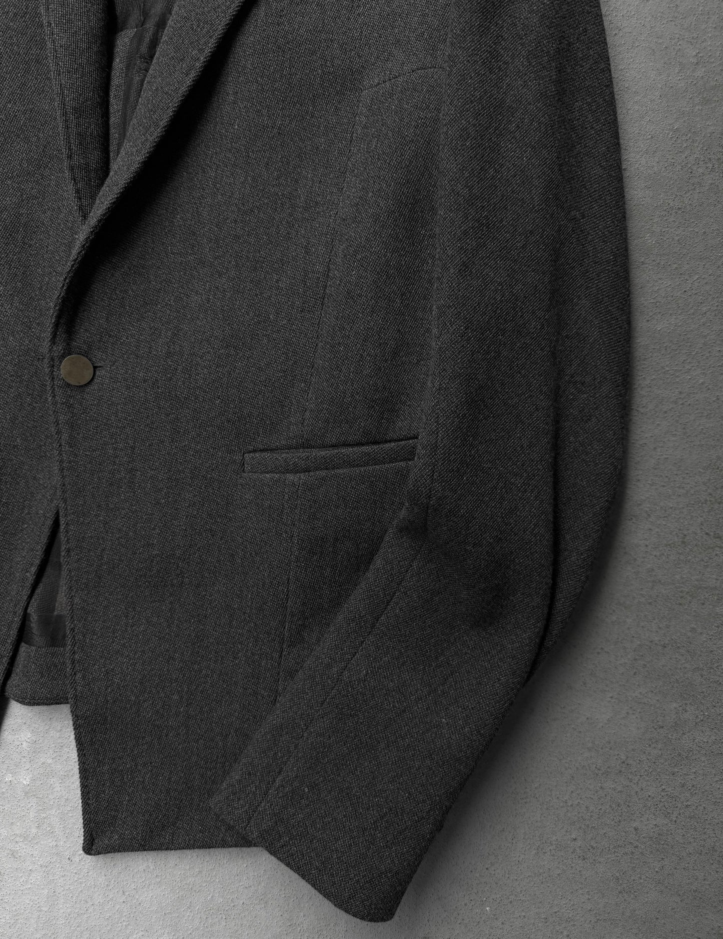 Boris Bidjan Saberi AW13-14 'SUIT2-F1115' Dark Grey Tape Seam Shawl Collar Blazer