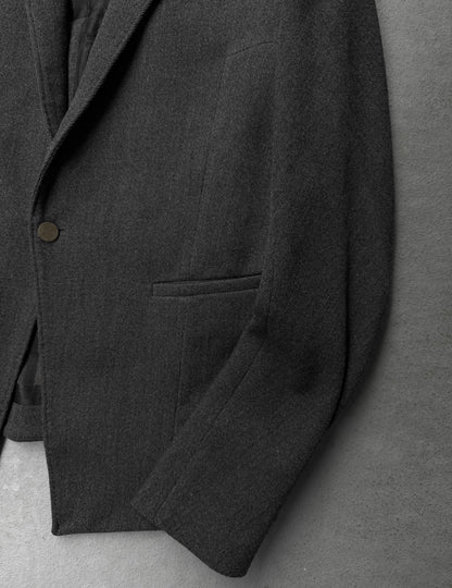 Boris Bidjan Saberi AW13-14 'SUIT2-F1115' Dark Grey Tape Seam Shawl Collar Blazer