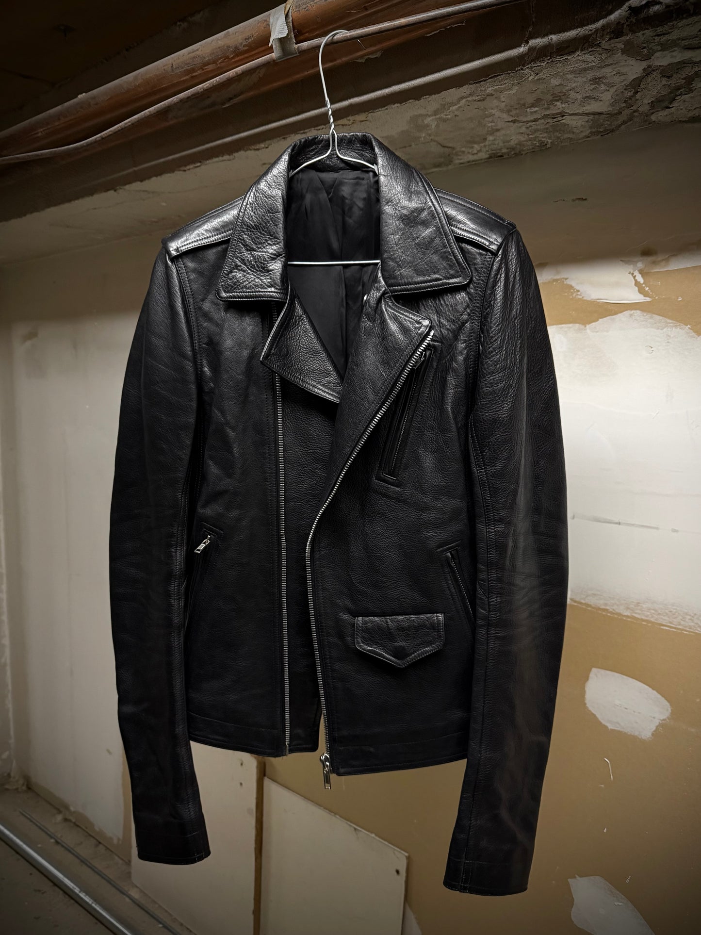 Rick Owens SS17 "WALRUS" Stooges Calf Leather Rider Jacket detail | DRIEW GARMENTS