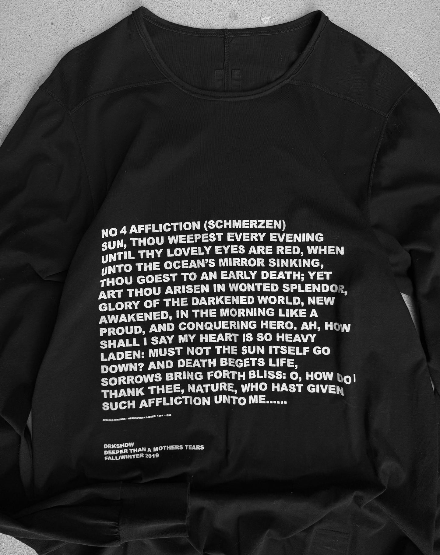 Rick Owens DRKSHDW AW19 "LARRY" Richard Wagner’s Affliction Print Long-sleeves