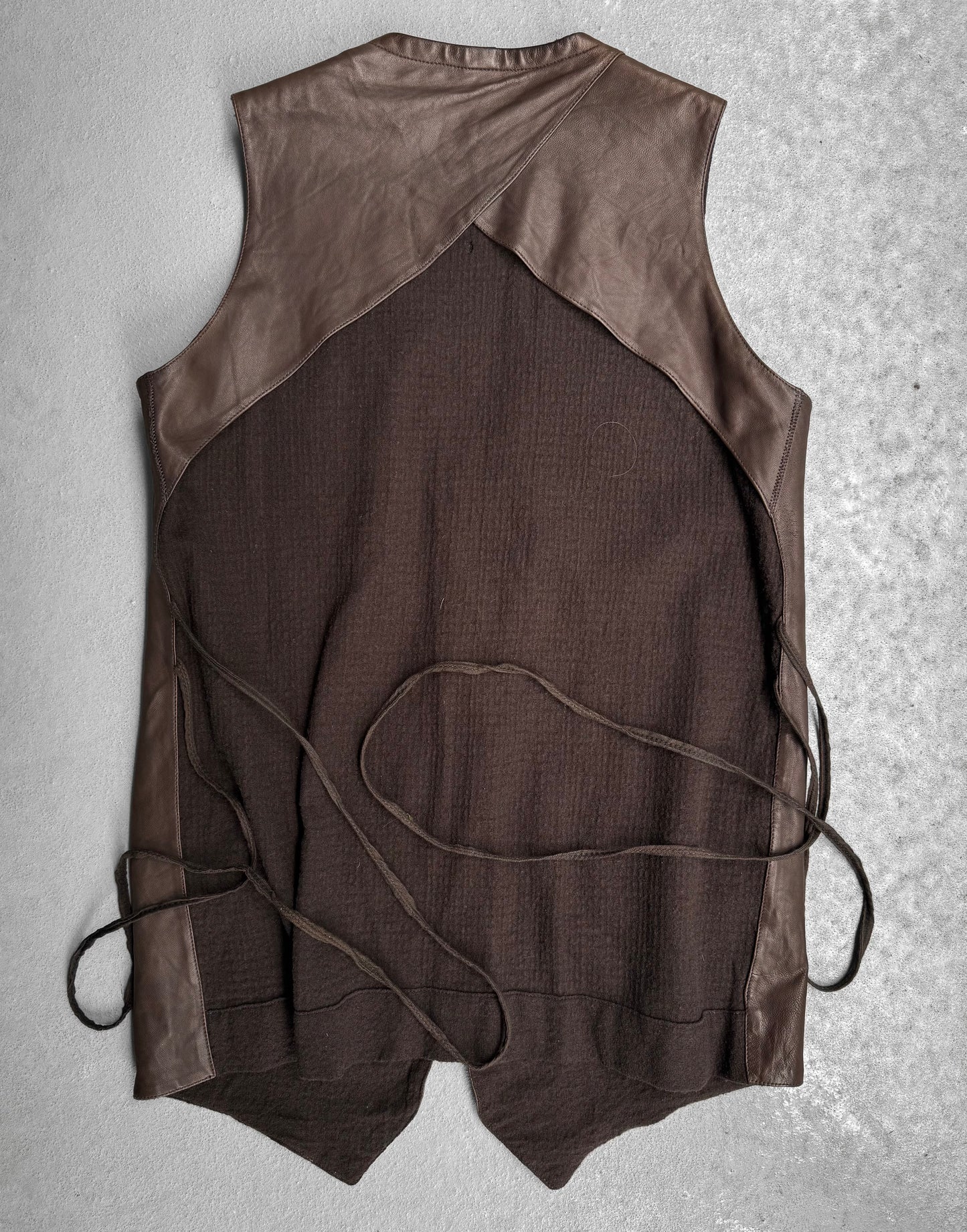 Isaac Sellam: “Experience” Lambskin Leather Hybrid Wool Vest