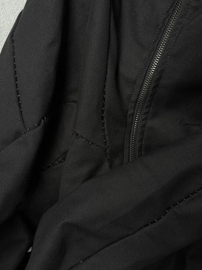 LEON EMANUEL BLANCK Distortion Curved Overlock Wool Lined Hooded Coat detail | DRIEW GARMENTS