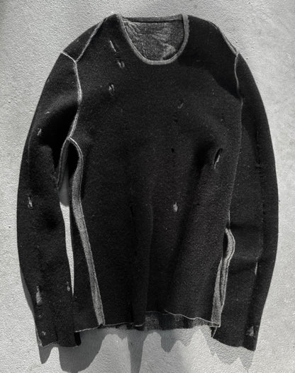 Label Under Construction Distressed Reversible Lunar Sweater
