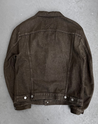 Helmut Lang Early 00s Washed Brown Cropped Denim Jacket