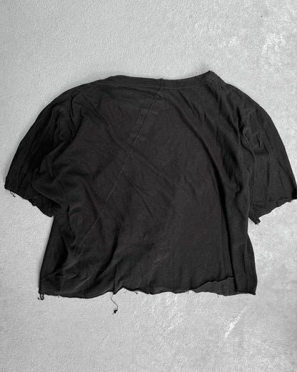 Rick Owens SS10 “RELEASE” Cropped Black Asymmetrical T-shirt