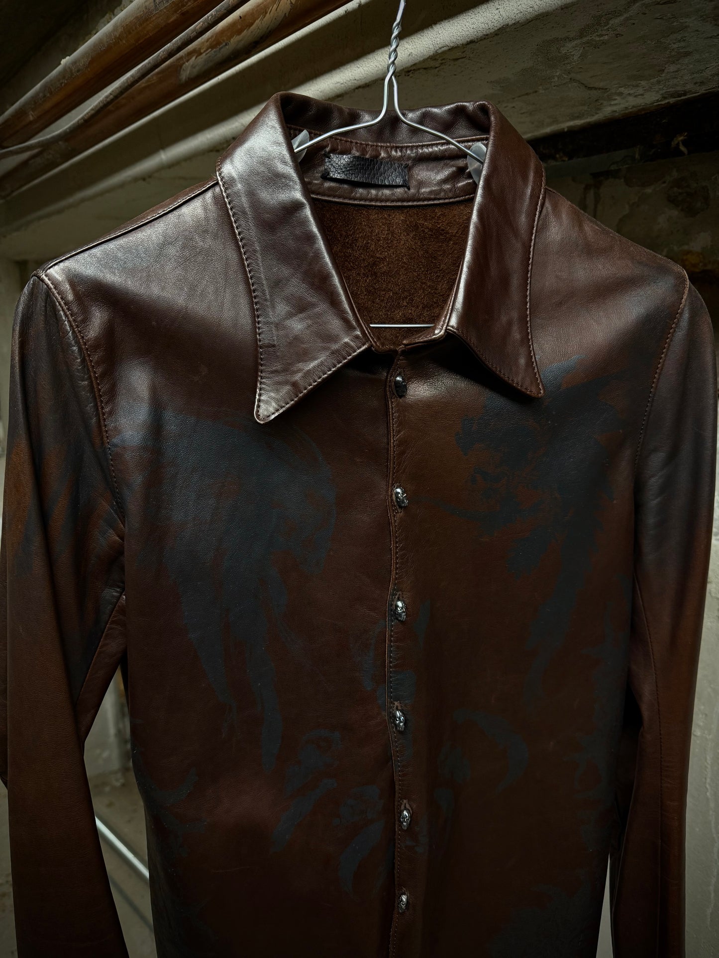 IfSixWasNine 'SHIRT GYPSY-G.0. J/M' Foliage Print Horse Leather Shirt detail | DRIEW GARMENTS
