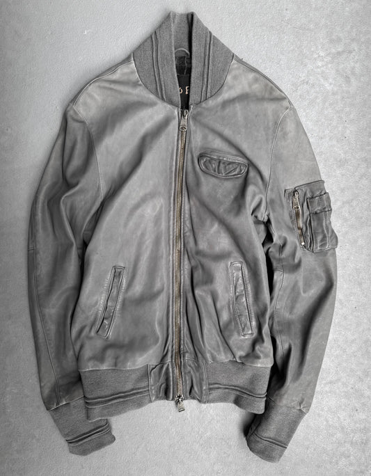 Giorgio Brato Early 00s Garment-dyed Sheepskin Leather Bomber Jacket