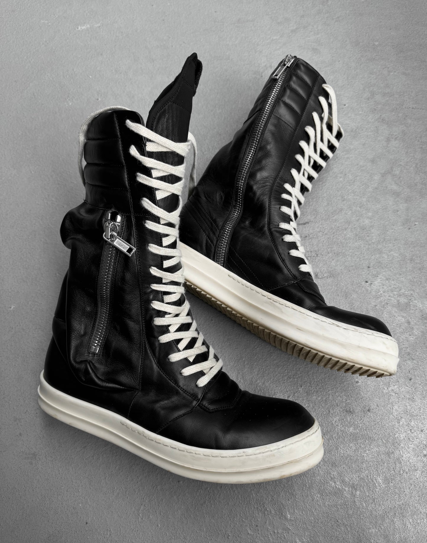 Rick Owens AW21 “GETHSEMANE” Calfskin Leather Cargobasket Sneakers