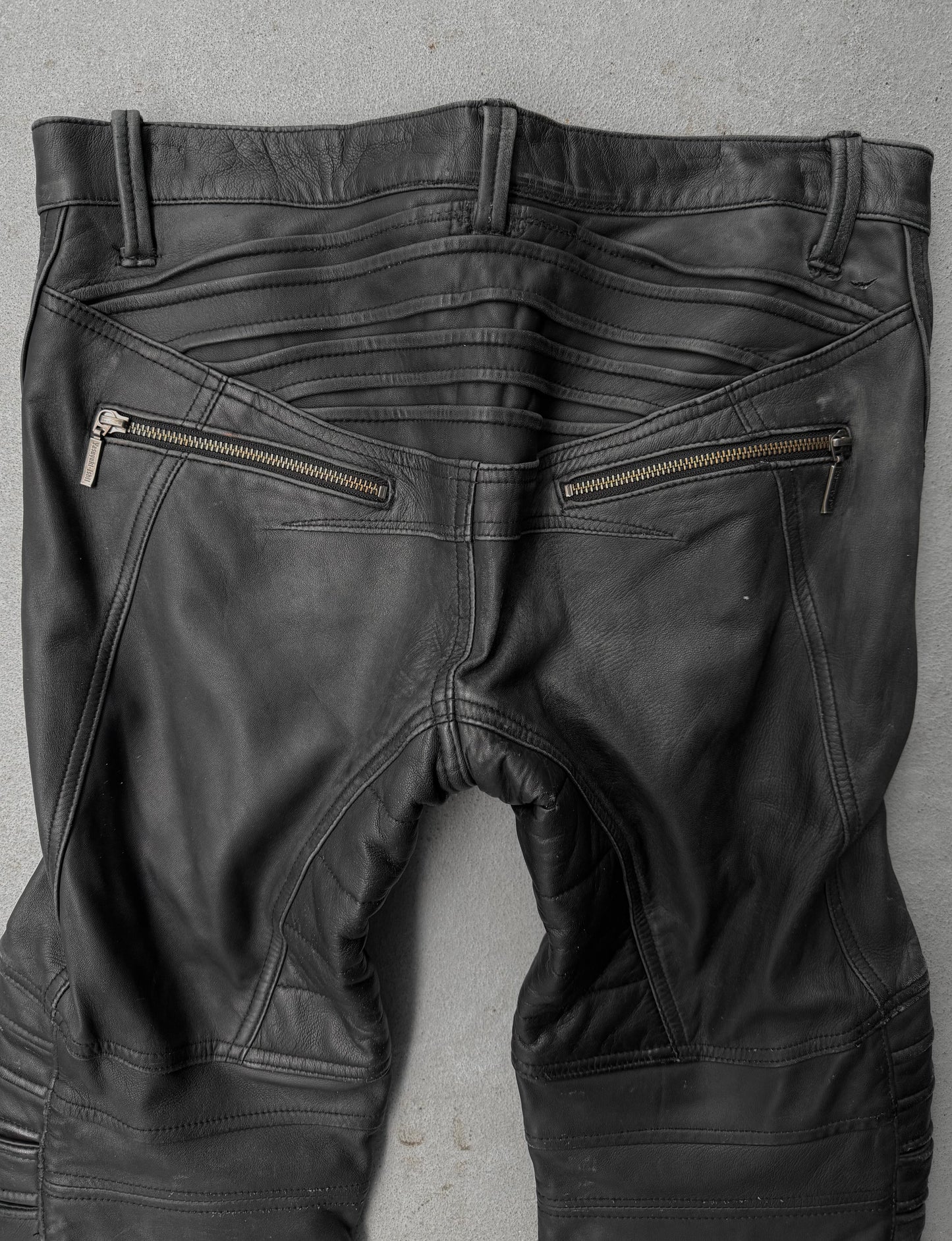 Yasuyuki Ishii Early 00s Padded Biker Sheepskin Leather Pants