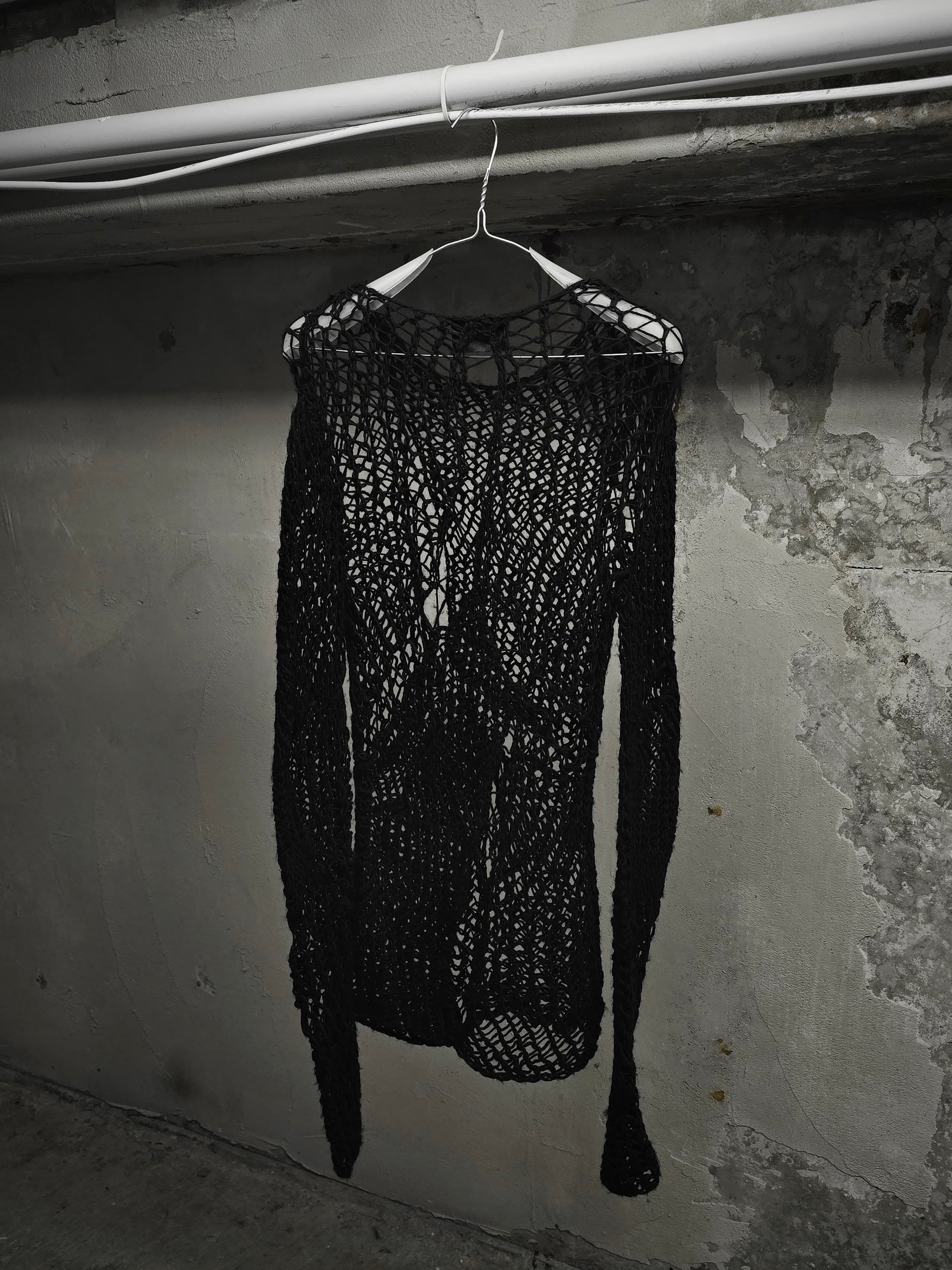 Number (N)ine SS04 "DREAM BABY DREAM" Wool Spider Knit Long-sleeves detail | DRIEW GARMENTS