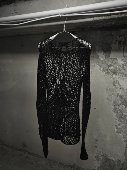 Number (N)ine SS04 "DREAM BABY DREAM" Wool Spider Knit Long-sleeves detail | DRIEW GARMENTS