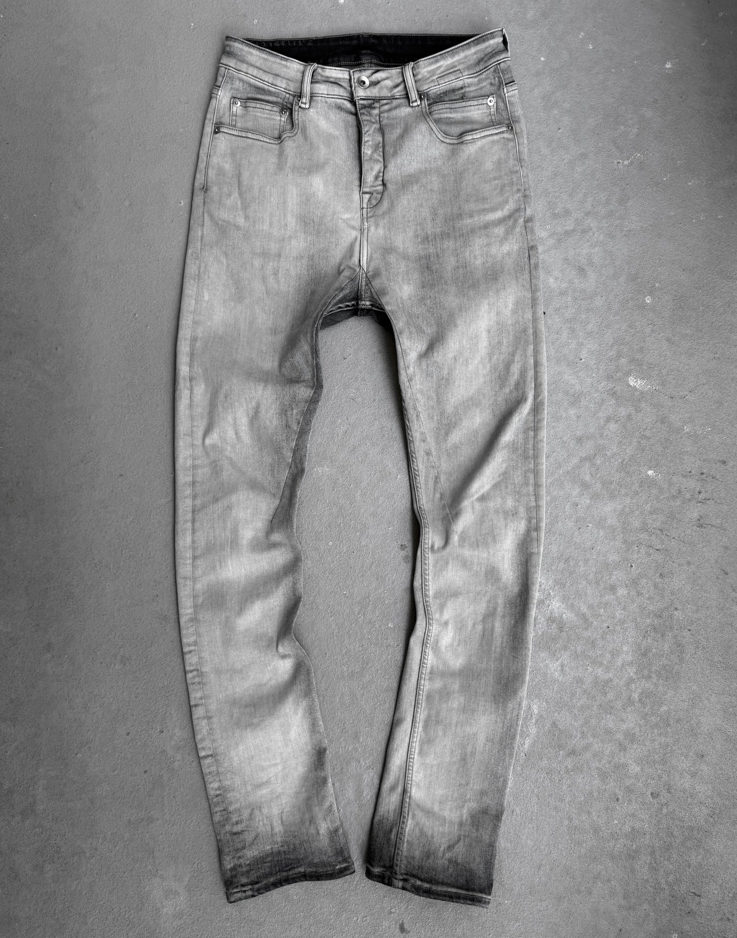 Rick Owens DRKSHDW AW22 “STROBE” Mineral Pearl ‘Detroit Cut’ Denim