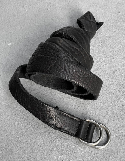 GUIDI 'BLT0' Black Full Grain Bison Leather Belt