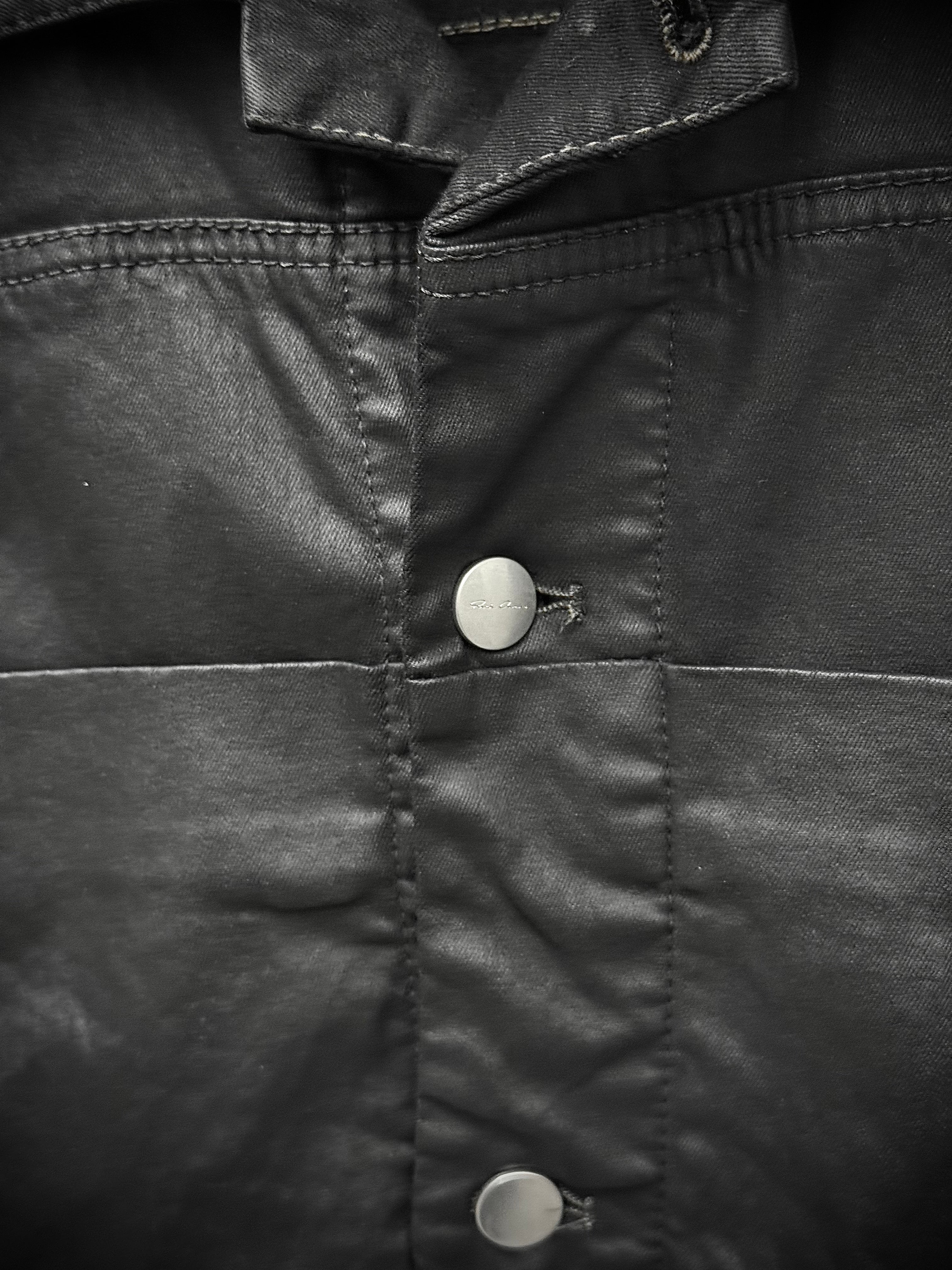 Rick Owens SS19 Babel Black Wax Denim Trucker Jacket – DRIEW