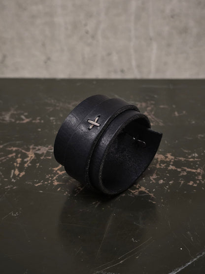 m.a+ 'A-F0K3 GR 3.0' Croissant Cow Leather Wristband