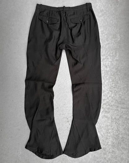Julius_7 SS07 "UNDERWORLD;" Silk Twill J-Cut Flare Pants