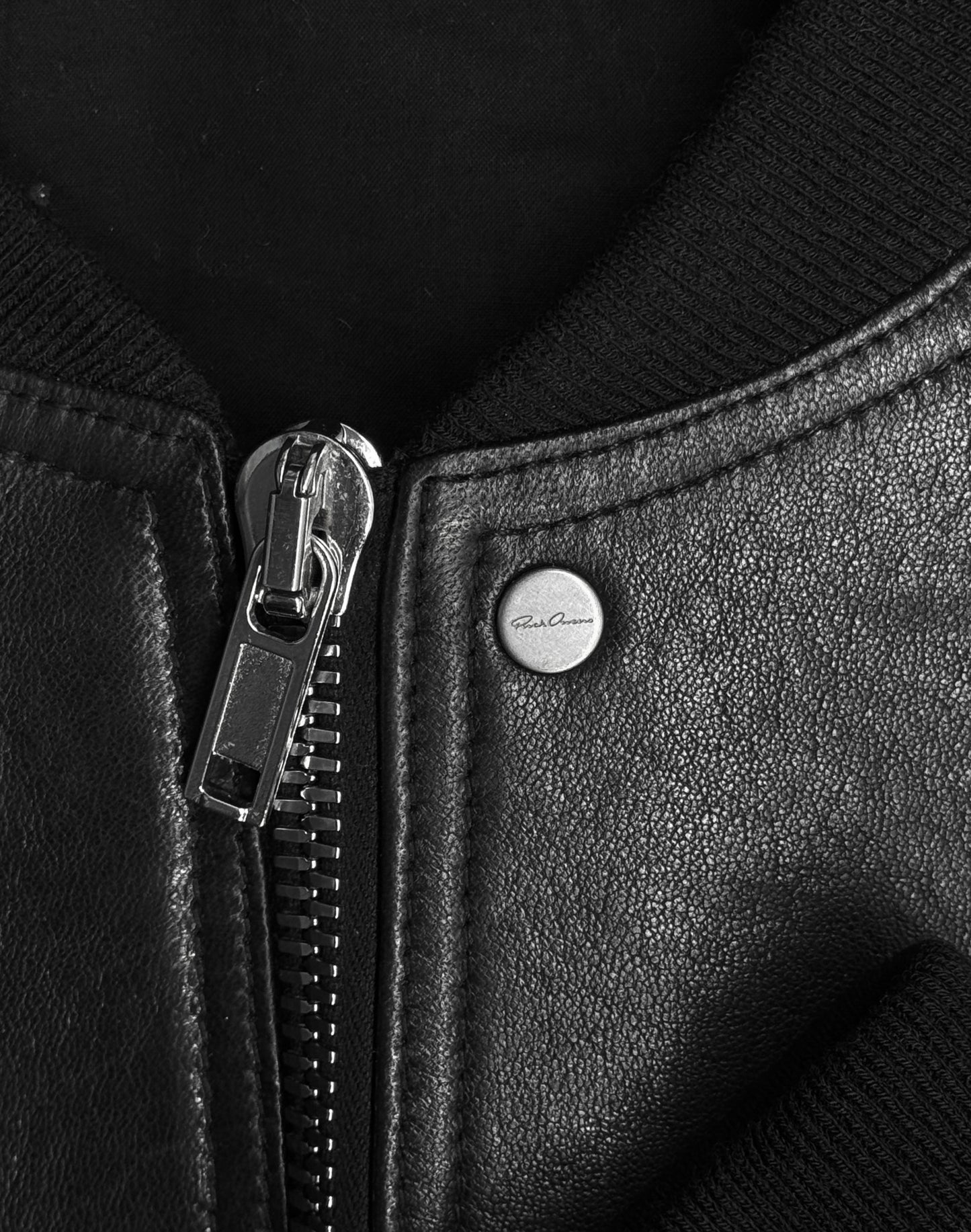 Rick Owens SS23 “EDFU” Tec Shoulder Lambskin Leather Bomber Jacket