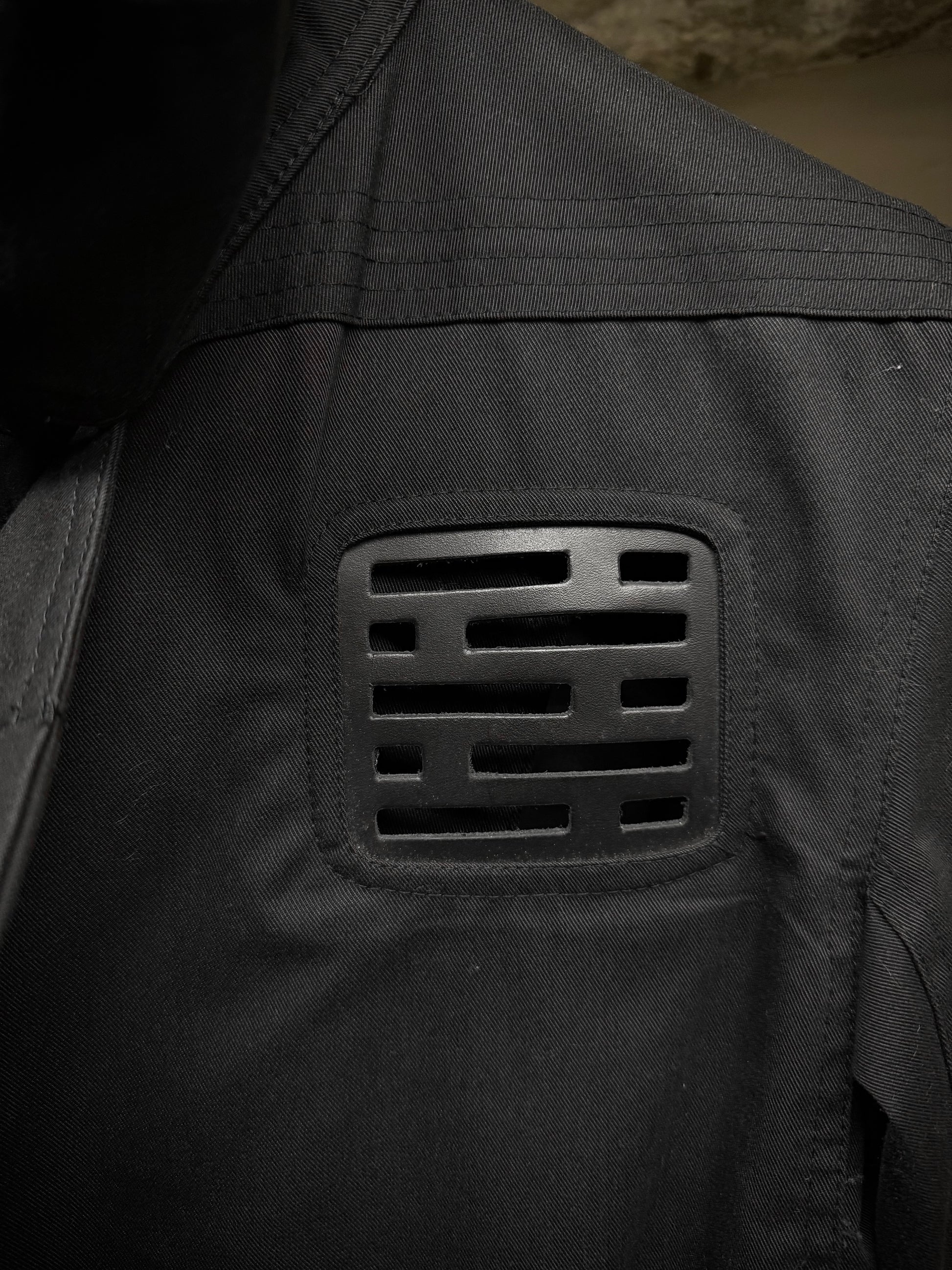 Rick Owens SS14 "VICIOUS" Faux Leather Cut-Out Cotton Trench Coat detail | DRIEW GARMENTS