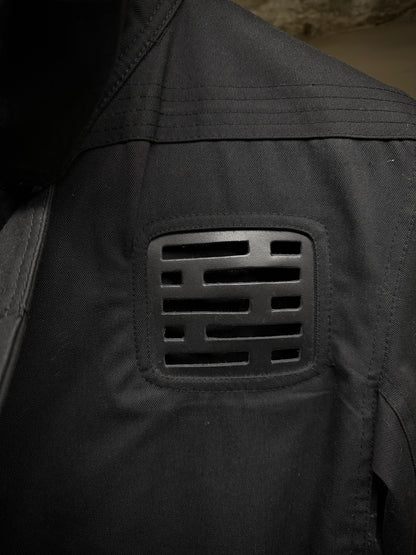 Rick Owens SS14 "VICIOUS" Faux Leather Cut-Out Cotton Trench Coat detail | DRIEW GARMENTS