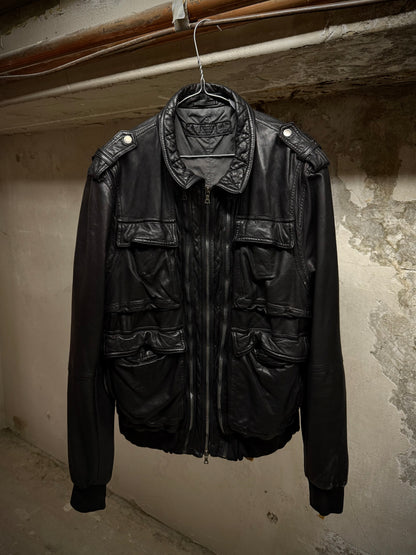 Neil Barrett Early 00s Multi Zip Goat Leather Field Jacket | Archive Fashion Toronto