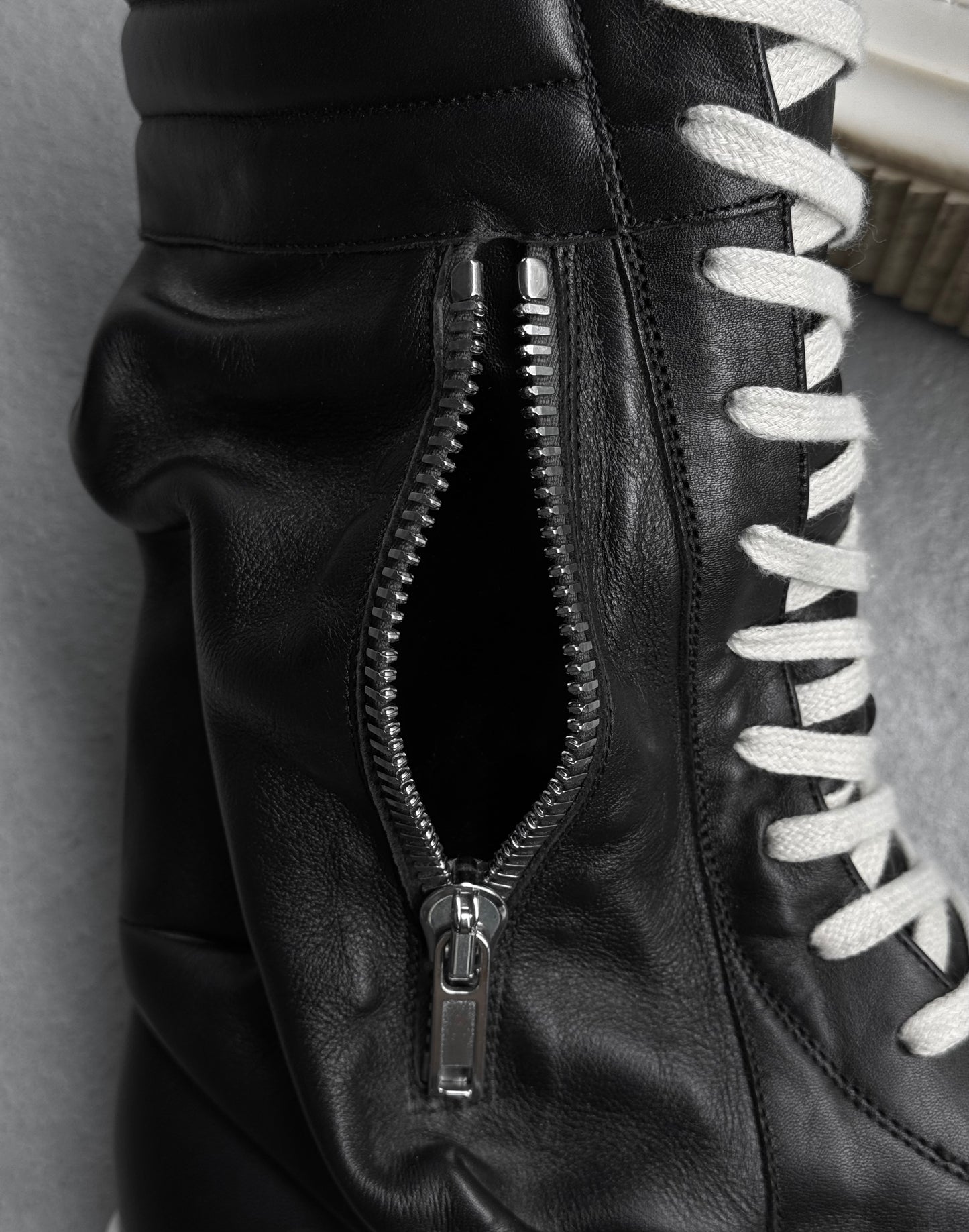 Rick Owens AW21 “GETHSEMANE” Calfskin Leather Cargobasket Sneakers