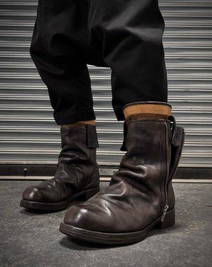 MiharaYasuhiro AW09 Brown Layered Leather Engineer Boots